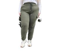 Womens Plus Sized Cargo Trousers Stretch Fit Combat Style Pant Big Sizes Casual Joggers Sports Bottoms (UK, Numeric, 20, 22, Plus, Regular, Khaki)