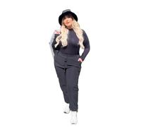 Womens Plus Sized Cargo Trousers Stretch Fit Combat Style Pant Big Sizes Casual Joggers Sports Bottoms (UK, Numeric, 20, 22, Plus, Regular, Black)