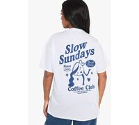 Womens Plus Slow Sundays Oversized T-Shirt - White - 26, White