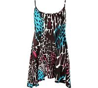 Womens Plus Strappy Abstract Animal Paisley Print Cami Swing Vest Ladies Top 12 - Turquoise - 20-22