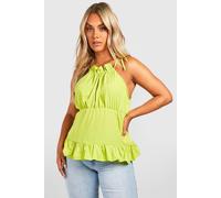 Womens Plus Tie Strap Ruffle Detail Cami Top - Yellow - 22, Yellow