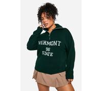 Womens Plus Vermont Half Zip Knitted Jumper - Green - 20-22, Green
