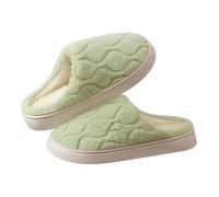 Women's Plush Lined Slippers, Fluffy House Slippers, Warm Slippers, Women's Memory Foam Slippers, Felt Slippers, Hut Shoes, Mules, Felt Slippers, Green, 4.5 UK