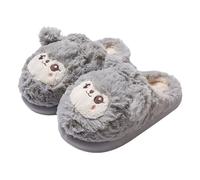 Women's Plush Slippers Cute Animal Fluffy House Shoes Soft Comfortable Memory Foam Home Slipper Closed Toe Bedroom Non Slip Slippers Winter Fuzzy Indoor Slide (Grey, 42)
