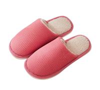 Women's Plush Slippers Soft Comfortable Warm Lined Checked | Slippers Women's Winter Casual Plain Guest Slippers Unisex Hut Shoes Non-Slip Plush Slippers Lightweight Home Shoes