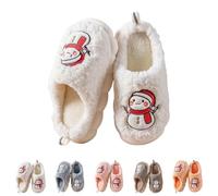 Women's Plush Slippers Winter Fluffy Slippers Soft Flat Slippers Plush Cosy Felt Slippers Leisure Guest Slippers Outdoor Plush Slippers Winter Shoes Slippers 40 Felt, White, 4 UK