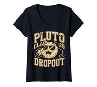 Women's Pluto Class of 2006 Dropout Funny Dwarf Planet V-Neck T-Shirt