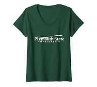 Women's Plymouth State University Panthers Institutional Text Logo V-Neck T-Shirt