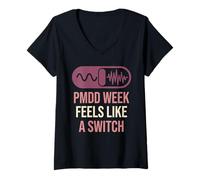 Women's PMDD Awareness PMDD Support Luteal Phase Hormonal Health V-Neck T-Shirt