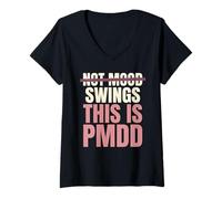 Women's PMDD Awareness PMDD Support Luteal Phase Hormonal Health V-Neck T-Shirt