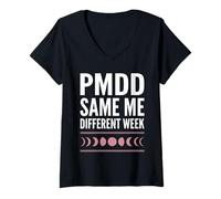 Women's PMDD Awareness PMDD Support Luteal Phase Hormonal Health V-Neck T-Shirt