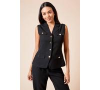 Womens Pocket Detail Utility Waistcoat Black 10