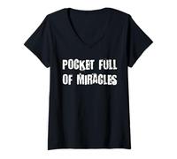 Womens Pocket Full of Miracles V-Neck T-Shirt
