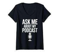 Women's Podcast Host Podcasting Lover Podcaster V-Neck T-Shirt