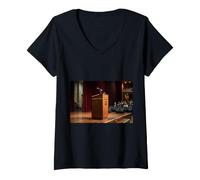 Women's Podium Lectern Speech Lecture Debate Pulpit Oratory V-Neck T-Shirt
