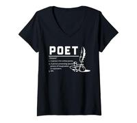 Women's Poet Definition Poetry Writer Creative Writing Quote V-Neck T-Shirt