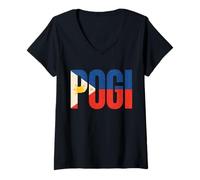 Womens Pogi Hilarious Statement Philippine Flag V-Neck T-Shirt