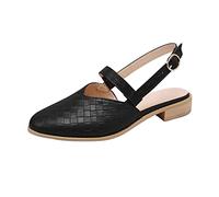 Women's Pointed Flat Shoes UK Clearance Ladies Weave Casual Sandals Solid Color Comfortable Sliders Close Toe Shoe Faux Leather Sling Back Slippers Cross Strappy Slides Boho Footwear for Summer