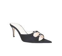 Women's Pointed Open Toe High Heels Mules Sandals, Slip-on Stiletto Heels Dress Sandals, Slingback Slippers Mules Wedding Office Basic Summer Shoes,Black,2 UK