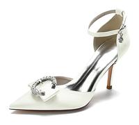 Women's Pointed Stiletto Heels, Sparkly High Heels, 8.5 cm Slim Heel Sandals, Adjustable Strap Pumps, Prom & Wedding Shoes, Formal Events,H,40