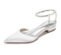 Women's Pointed Toe Ankle Strap Heels, 2.5cm Low Heel Pumps, Adjustable Buckle Slip-On Shoes, Versatile Work to Party Look, All-Day Comfort,B,41