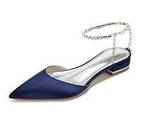 Women's Pointed Toe Ankle Strap Heels, 2.5cm Low Heel Pumps, Adjustable Buckle Slip-On Shoes, Versatile Work to Party Look, All-Day Comfort,F,41