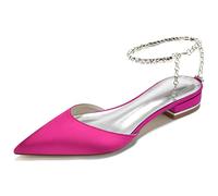 Women's Pointed Toe Ankle Strap Heels, 2.5cm Low Heel Pumps, Adjustable Buckle Slip-On Shoes, Versatile Work to Party Look, All-Day Comfort,E,43