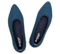 Womens Pointed Toe Ballet Flat Knit Dress Shoes Low Wedge Flat Shoes Comfort Slip On Flats Shoes for Woman Classic Softable Shoes, Blue, 5 UK