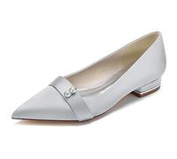 Women's Pointed Toe Sparkly Low Heels, 2.5cm Kitten Heel Slip-On Pumps, Glitter Finish Party Shoes, Effortless Day-to-Night Glamour,I,43