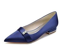 Women's Pointed Toe Sparkly Low Heels, 2.5cm Kitten Heel Slip-On Pumps, Glitter Finish Party Shoes, Effortless Day-to-Night Glamour,F,43