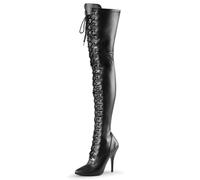Women's Pointy Toe Low Heel Over The Knee-High Boots, Zipper Thigh High Boots, Oversized Shoes Tall Boots Pole Dance Shoes,Black,7 UK