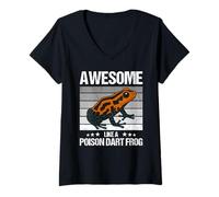Womens Poison Dart Frogs Awesome Like a Poison Dart Frog V-Neck T-Shirt