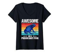 Womens Poison Dart Frogs Awesome Like a Poison Dart Frog V-Neck T-Shirt