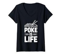 Womens Poke Is Life Raw Fish Food Lover Cravings ---- V-Neck T-Shirt