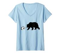Womens Poke The Bear Attack Defense Big Bear Self Defense V-Neck T-Shirt