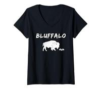 Womens Poker Player Cards Bluff Buffalo Bluffalo Casino Raise Fold V-Neck T-Shirt