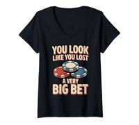 Womens Poker Player Chips Cards Game Gambler Bluff Bet Casino Funny V-Neck T-Shirt