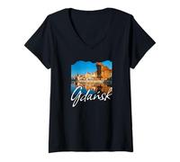 Womens Poland Souvenir/Gdansk V-Neck T-Shirt