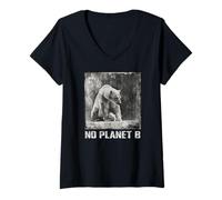 Women's Polar Bear, No Planet B, Environmental Protection, icebaer V-Neck T-Shirt