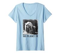 Women's Polar Bear, No Planet B, Environmental Protection, icebear V-Neck T-Shirt