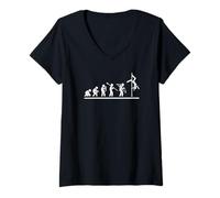 Women's Pole Dancing Evolution Women Funny Pole Dance V-Neck T-Shirt