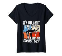 Womens Pole Vault Vaulter Jump It's About The Bounce Back V-Neck T-Shirt