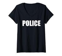 Womens Police Officer Costume | SWAT Team Uniform for Halloween V-Neck T-Shirt