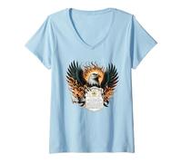 Women's Police Officer Prayer Bald Eagle Law Enforcement V-Neck T-Shirt