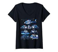Women's Police Vehicles Cop Cars Law Enforcement V-Neck T-Shirt