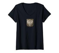 Womens Polish Eagle - Poland Coat of arms - Polish Flag V-Neck T-Shirt