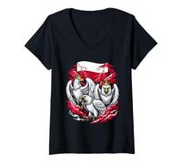 Women's Polish White Eagle Poland Flag V-Neck T-Shirt