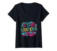 Womens Political Graffiti - Vote, Civic - Future Leaders Graphic V-Neck T-Shirt