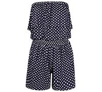 Womens Polka Dot Printed Ladies Bandeau Frill Boob Tube Shorts Playsuit Jumpsuit