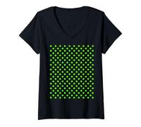 Womens Polka Dots Polka Dots Green Dots Pattern V-Neck T-Shirt